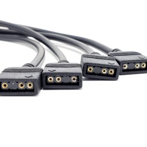 Micro Connectors Addressable RGB 1 to 4 Splitter Cable - 50cm/ 2 Pack, Model: F04-04ARGB50-2P