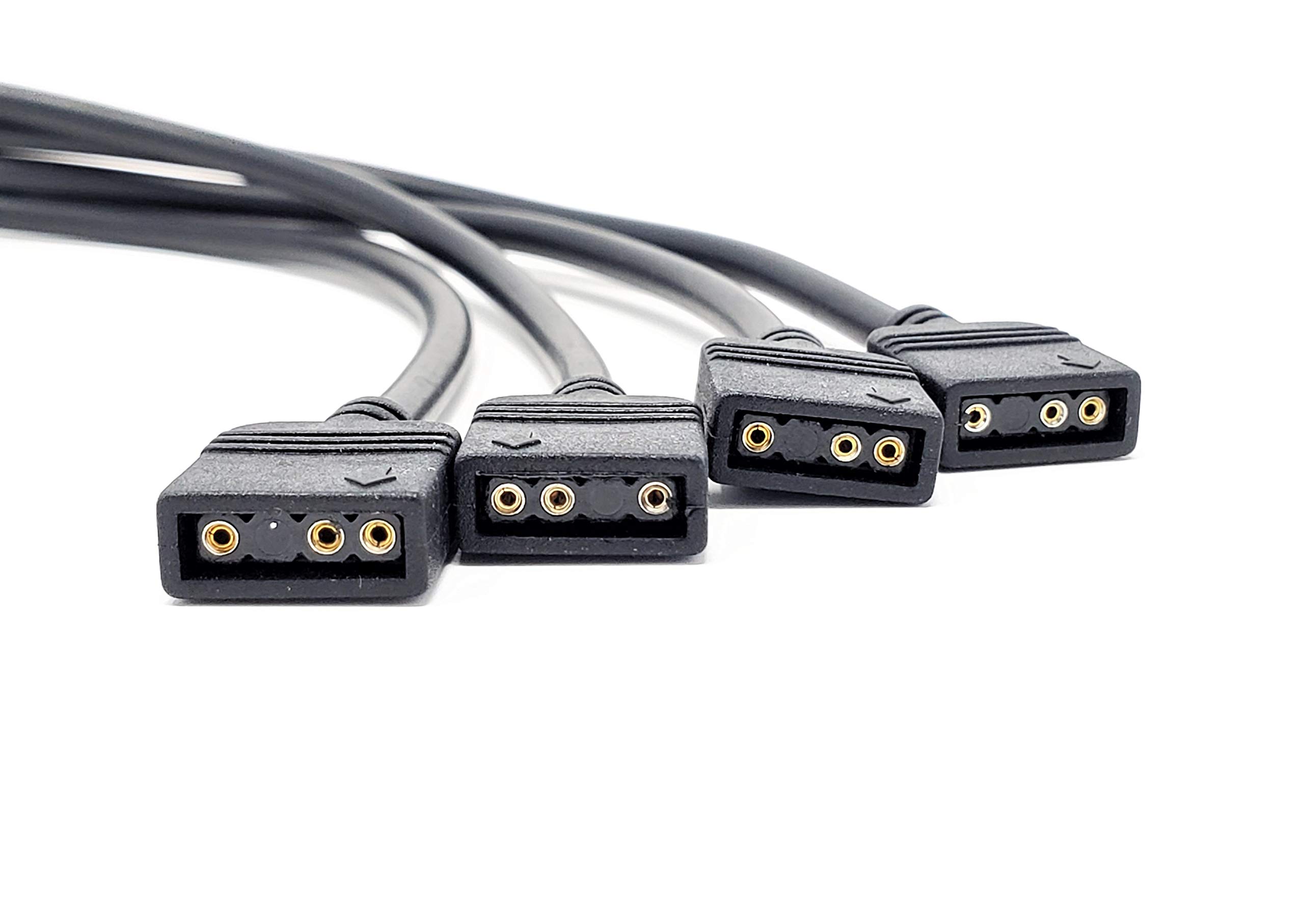 Micro Connectors Addressable RGB 1 to 4 Splitter Cable - 50cm/ 2 Pack, Model: F04-04ARGB50-2P