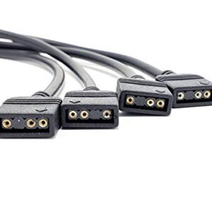 MICRO CONNECTORS Addressable RGB 1 to 4 Splitter Cable - 30cm/ 2 Pack (F04-04ARGB30-2P)