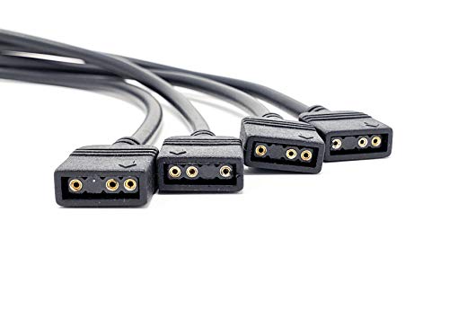 MICRO CONNECTORS Addressable RGB 1 to 4 Splitter Cable - 30cm/ 2 Pack (F04-04ARGB30-2P)