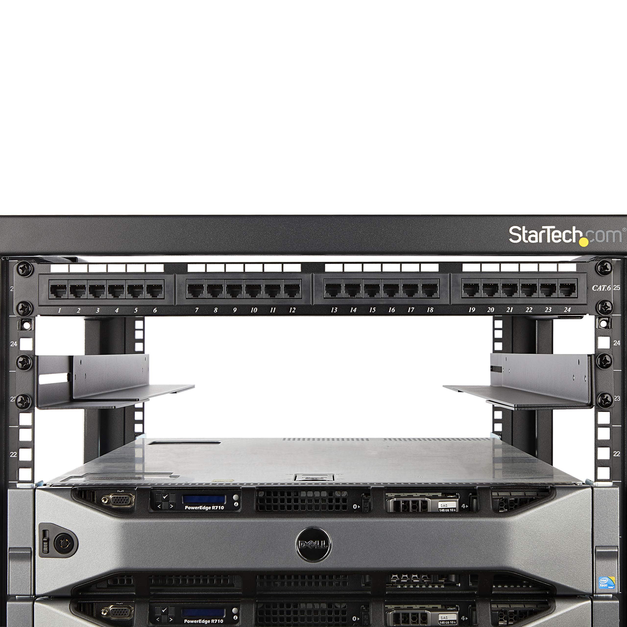 StarTech.com 1U 19 inch Server Rack Rails - 24-36 inch Adjustable Depth - Universal 4 Post Rack Mount Rails - Network Equipment/Server/UPS Mounting Rail Kit HPE ProLiant Dell PowerEdge (UNIRAILS1UB)