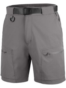free soldier men's lightweight breathable quick dry tactical shorts hiking cargo shorts nylon spandex(gray 38wx12l)