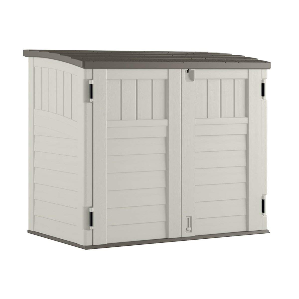 Suncast 34 Cubic Feet Horizontal Backyard Storage Stow Away Shed, Ivory (4 Pack)