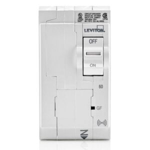 Leviton LB260-S 60A 2-Pole Plug-On Smart Standard Branch Circuit Breaker, Hydraulic Magnetic, 120/240 VAC, White