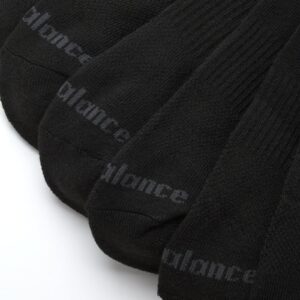 New Balance Men's Athletic Arch Compression Cushion Comfort Quarter Socks (6 Pack), Size 6-12.5, Black