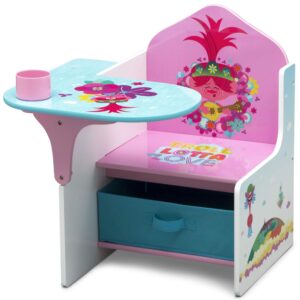 delta children chair desk with storage bin, trolls world tour