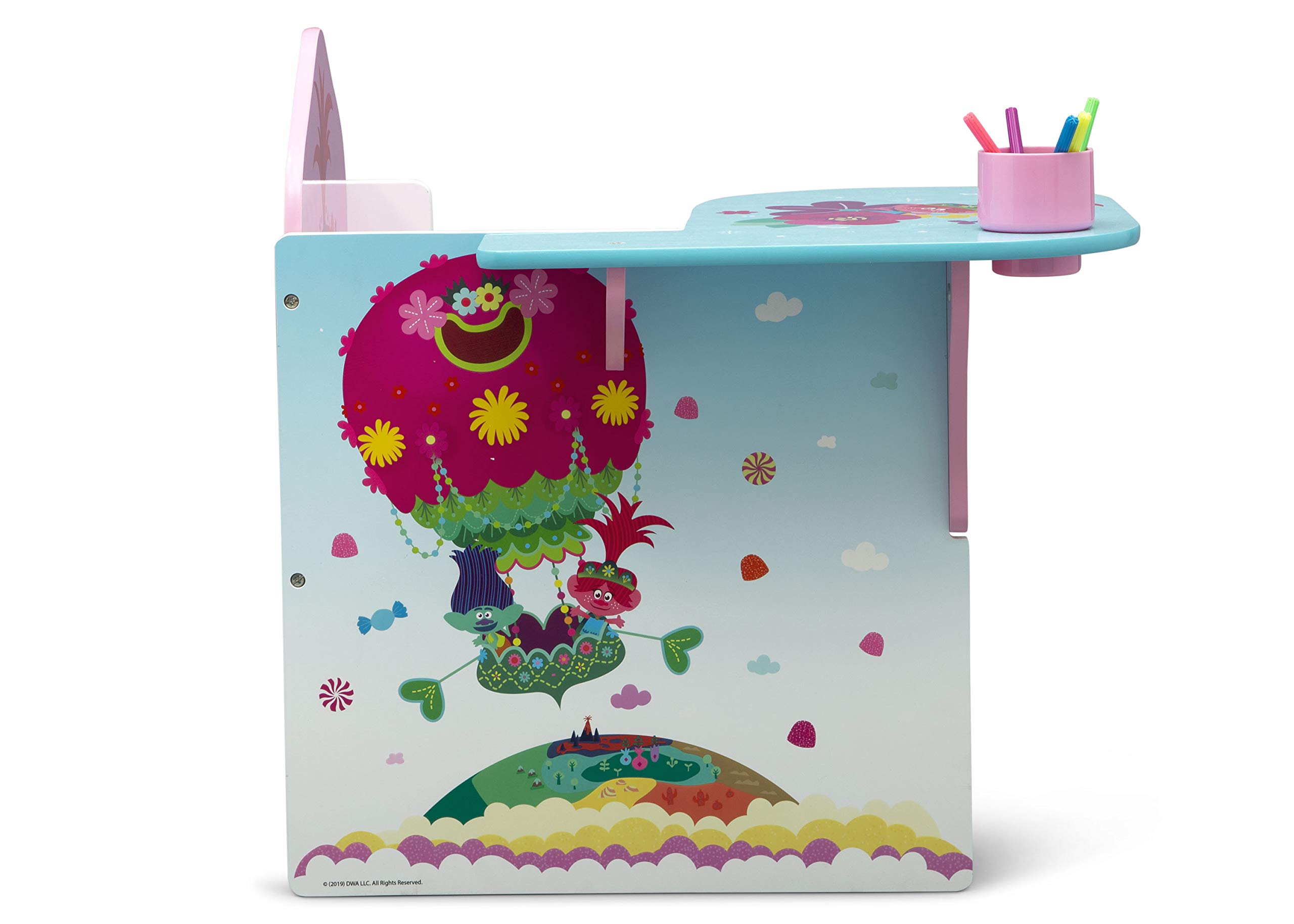 Delta Children Chair Desk with Storage Bin, Trolls World Tour