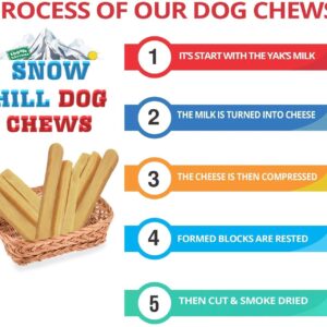 Snow Hill Himalayan Yak Cheese Dog Chews 11.5-13 Oz Double Extra Monster Natural Healthy Organic Dog Treats Yak Cheese Golden Bone Snacks Keeps Dogs Busy - Handmade Yak Treats