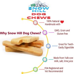 Snow Hill Himalayan Yak Cheese Dog Chews 11.5-13 Oz Double Extra Monster Natural Healthy Organic Dog Treats Yak Cheese Golden Bone Snacks Keeps Dogs Busy - Handmade Yak Treats