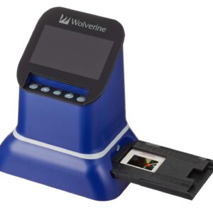 Wolverine F2D Saturn Digital Film & Slide Scanner - Converts 120 Medium Format, 127 Film, Microfiche, 35mm Negatives & Slides to Digital JPEG - Large 4.3" LCD w/HDMI Output (Blue)