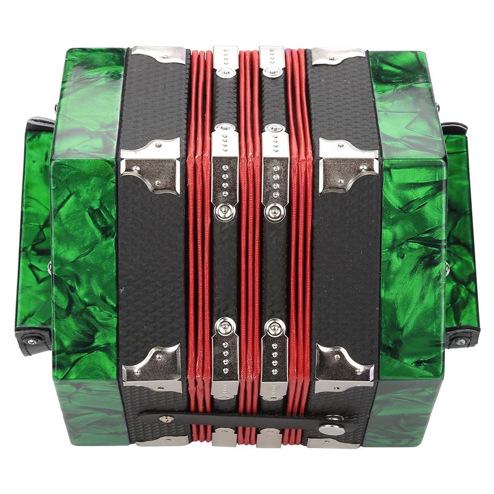 Accordion, Professional 20 Buttons Accordion Concertina for Kids/Adults, Musical Instrument Accessory(Green)