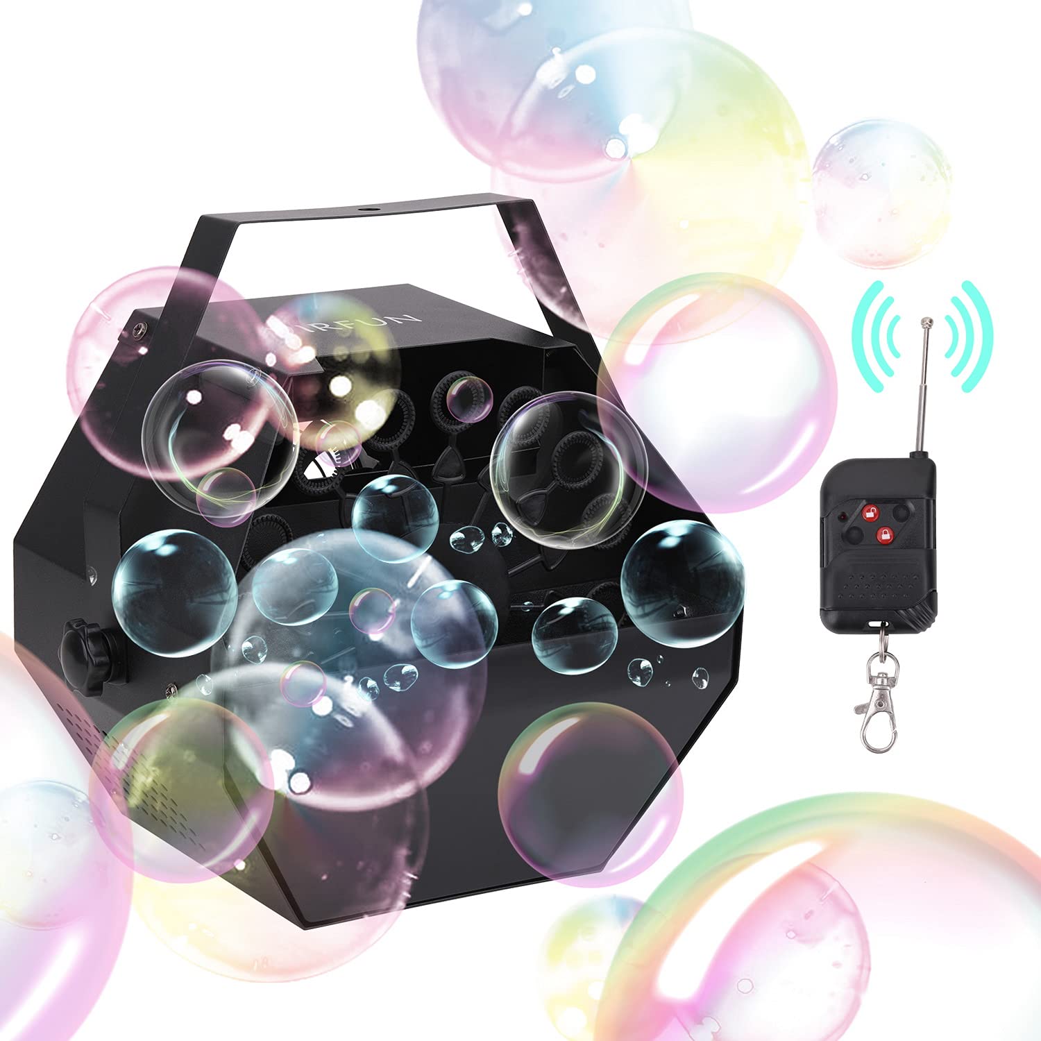 Bubble Machine, VIRFUN Professional Metal Bubble Machine with Wireless Remote Control and Automatic, Outdoor or Indoor Use