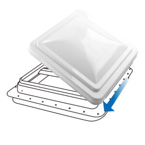 RVGUARD RV Roof Vent Cover 14 Inches, Universal Replacement Vent Lid White (2 Pack), Compatible with Ventline (pre 2008) & Elixir Vents (since 1994)