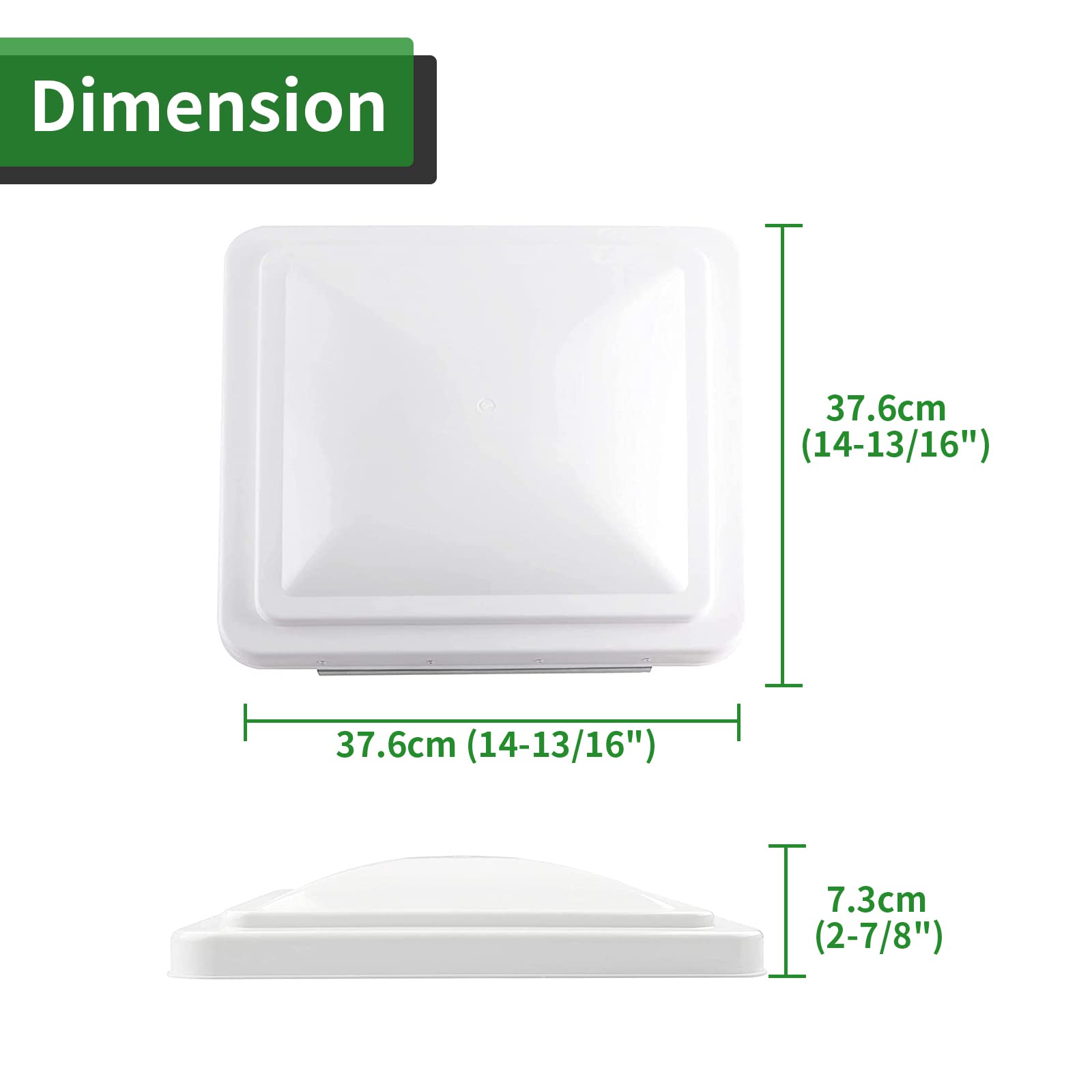 RVGUARD RV Roof Vent Cover 14 Inches, Universal Replacement Vent Lid White (2 Pack), Compatible with Ventline (pre 2008) & Elixir Vents (since 1994)