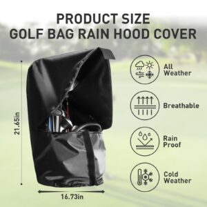 FINGER TEN Golf Bag Rain Hood Cover Pack, Black Rain Cape Umbrella for Golf Cart Bags, Fit Almost All Golfbags (Rain Hood Cover)