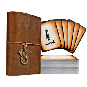 spellbook cards holder dnd rpg pocket spell book & reference card holder, tome of recollection ttrpg gaming accessories for dungeons and dragons beginner master (60 poker-size player cards included)