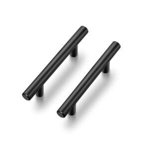 ravinte 5 pack 6 inch cabinet pulls matte black stainless steel kitchen cupboard handles cabinet handles 3.75” hole center