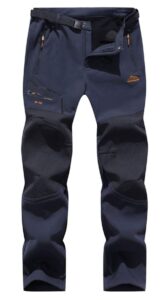 benboy men's snow ski outdoor waterproof windproof fleece cargo hiking pants,an-sf1602m-blue-s