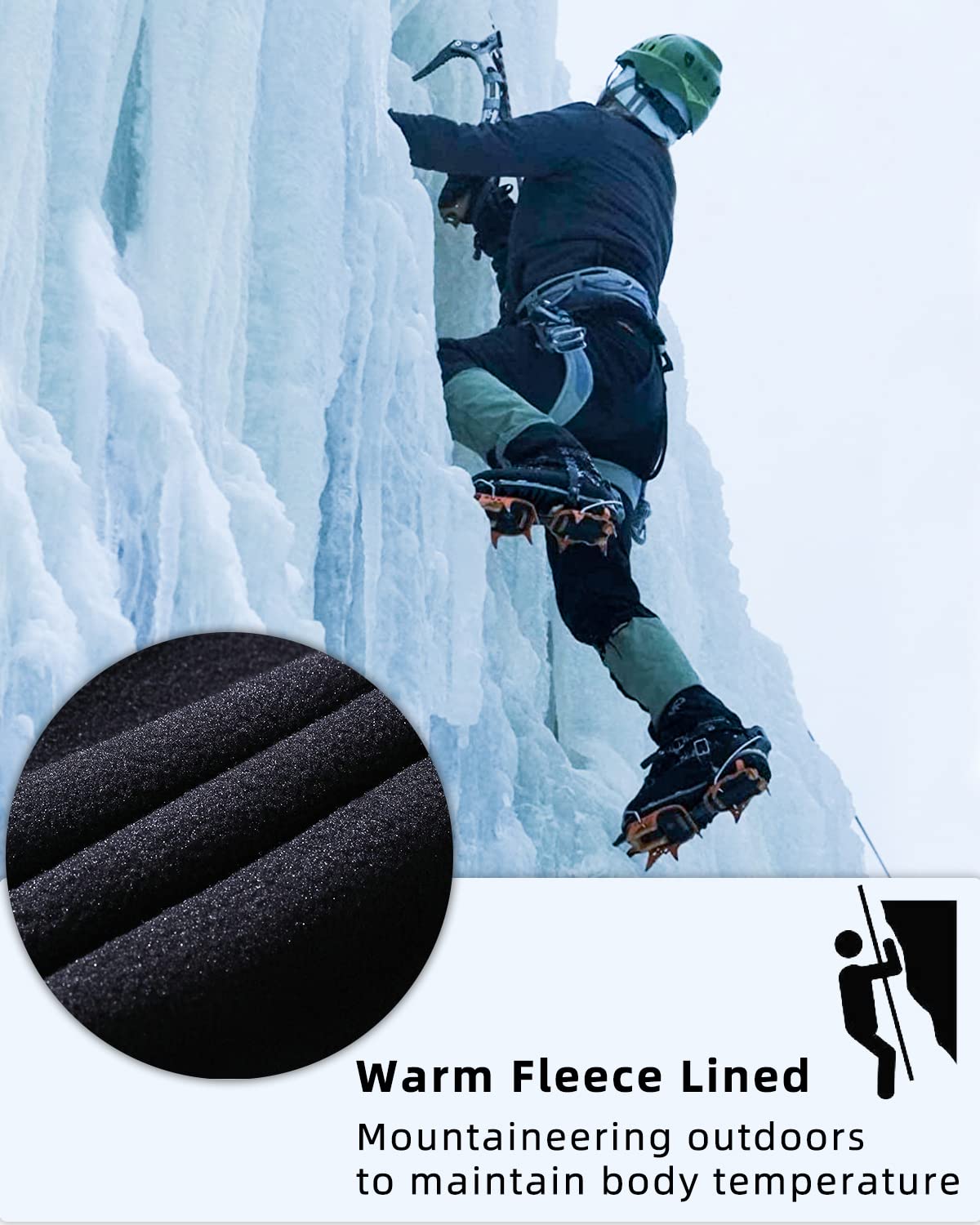 BenBoy Men's Snow Ski Outdoor Waterproof Windproof Fleece Cargo Hiking Pants,AN-SF1602M-Blue-S