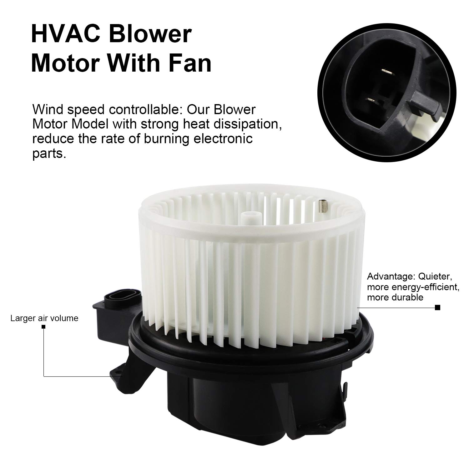 Youxmoto 700185 HVAC Blower Motor Assembly with Fan Cage Fit for Ford 2005 2006 2007 2008 2009 Mustang, 4R3Z-19805-AA, 4R3Z19805AA