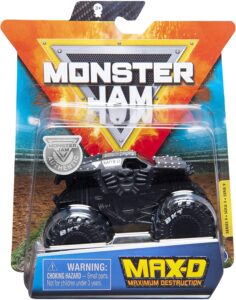monster jam 2020 spin master 1:64 diecast monster truck with wristband: maximum destruction max d black