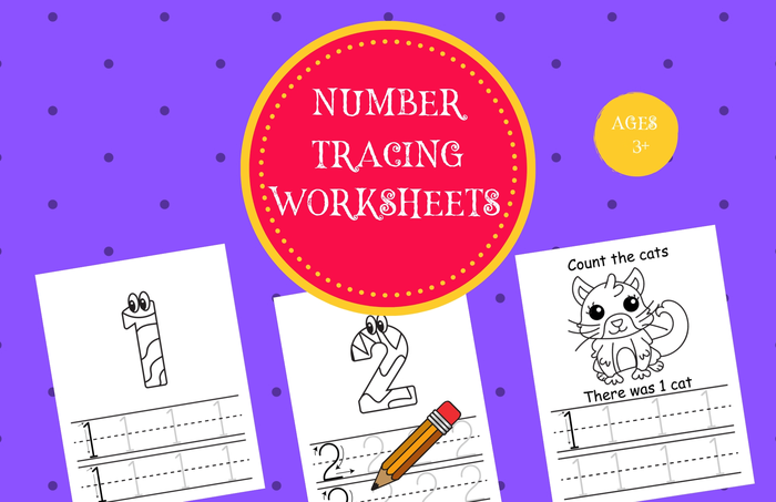 Number Tracing Practice Sheets 1 - 10 - Great Gift for Teachers, Moms, and Young Kids in School