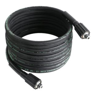 styddi kink-resistance pressure washer replacement hose 25ft, heavy duty steel braided and rubber power washer hose with m22 fittings, 1/4 in. x 25 ft, 2900 psi, up to 176°f