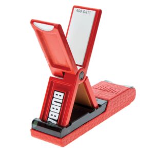 bubba ultra knife sharpener with non-slip grip base and sharpener sheath for manual knife sharpening for any blade