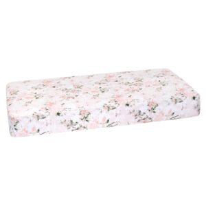 posh peanut fitted crib sheet, soft viscose from bamboo fabric, standard crib and toddler mattresses 52" by 28" (vintage pink rose)