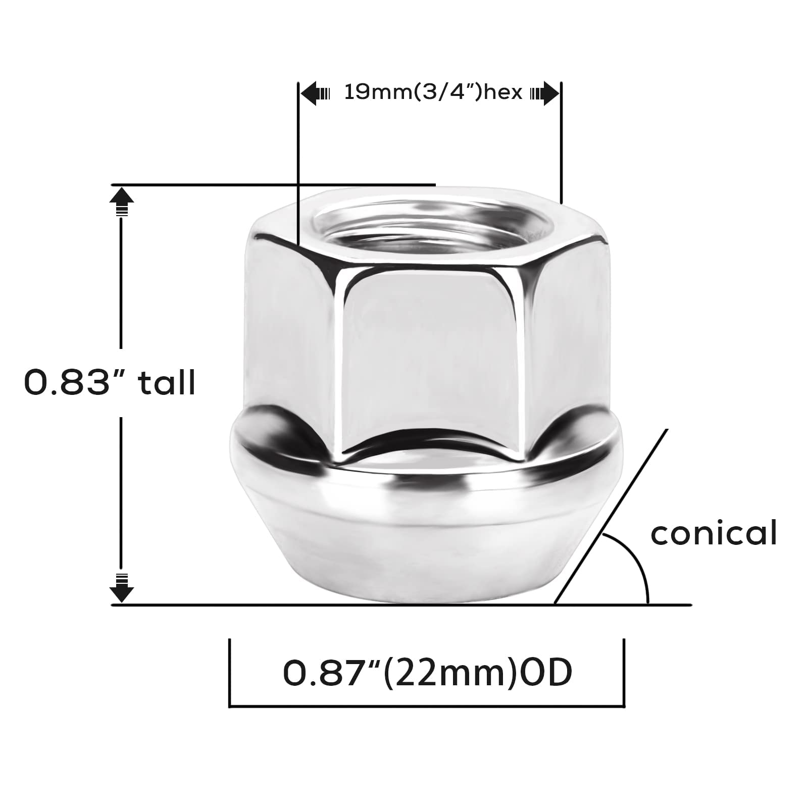 9/16-18 aftermarket Wheel Lug Nuts, 32pcs 9/16"x18 21mm Heigh Open end conical lugnuts for 2002-10 Ram 1500,Ram 2500 3500,Ram SRT,05-11 Dakota, 04-09 Durango,Hummer H1 and More Wheels