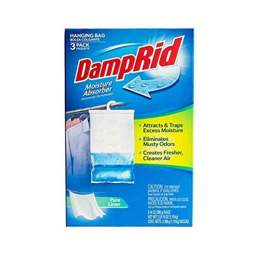 DampRid Pure Linen Hanging Moisture Absorber, 3 Pack, For Fresher, Cleaner Air in Closets