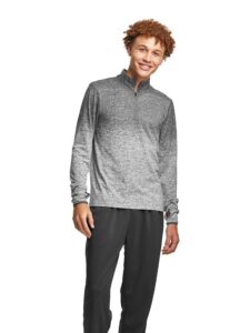 c9 champion men's elevated train 1/4 zip layer, silver lining heather, s