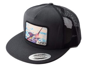 lpg apparel co. marlin surface breaker fishing classic snapback flat brim trucker baseball hat cap