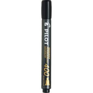 PILOT Premium 400 Permanent Markers, Broad Point Chisel Tip, Black Ink, Box of 12 (SA4-BLK)