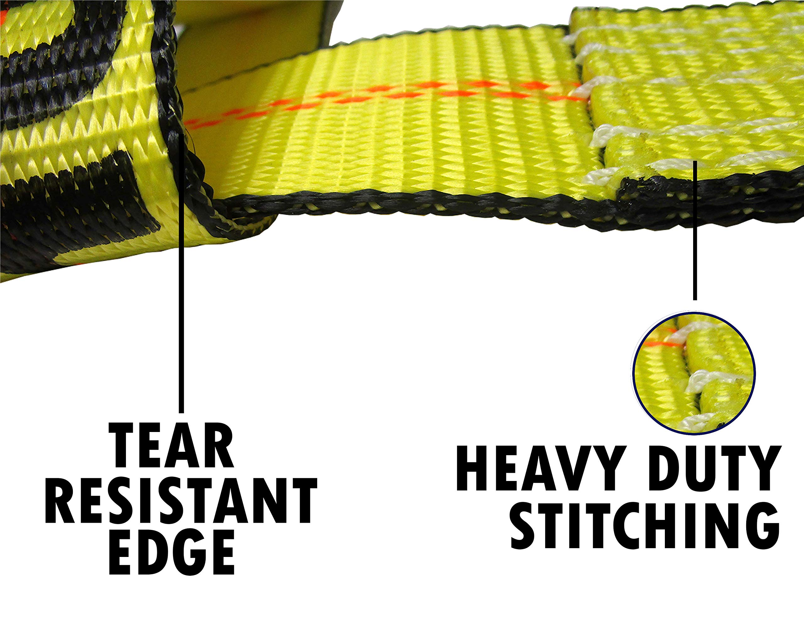 RuggedTow 2X USA Car Basket Straps Adjustable Tow Dolly DEMCO Wheel Net Set Flat Hook Standard Wheels Fits (14-20 Inches, Yellow) Domestic