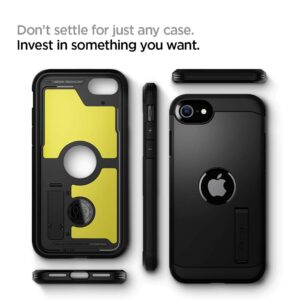 Spigen Tough Armor Case Compatible with iPhone SE 2022 5G and iPhone SE 2020, Black