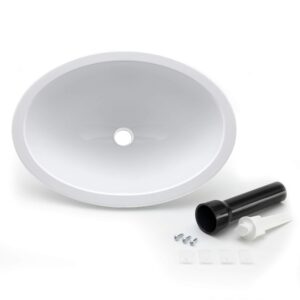 RecPro RV Oval Single Bowl Sink | 10" x 13" | White | No Faucet