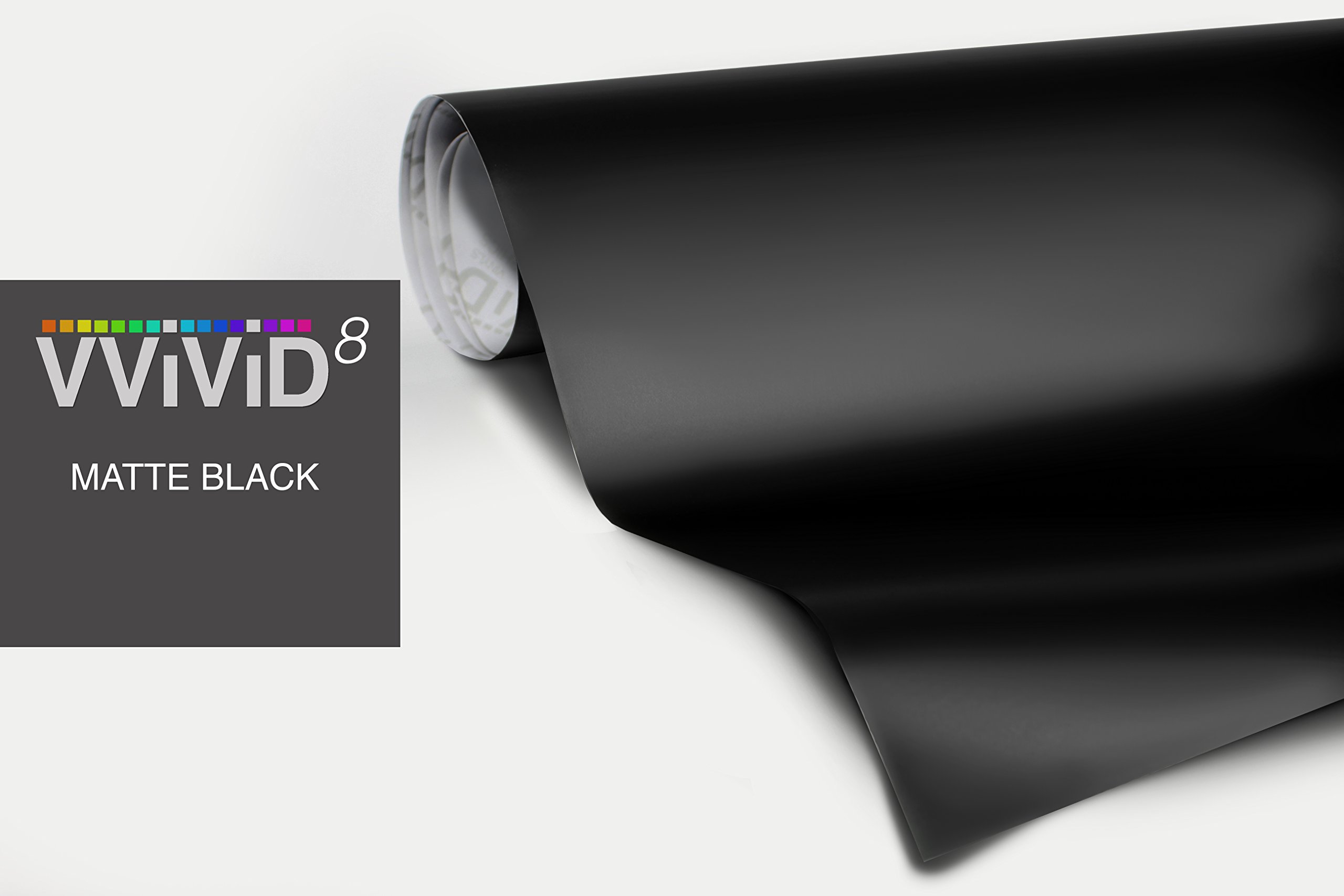 Black Matte Car Wrap Vinyl Roll with Air Release 3MIL-VViViD8 (4FT X 5FT)