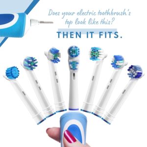 Replacement Brush Heads Compatible With Oral B- Double Clean Design, Pack of 16 Generic Electric Toothbrush Replacement Heads- Fits Oralb Pro 7000, 1000, 8000, 9000, 1500, 5000, Kids, Vitality & More!