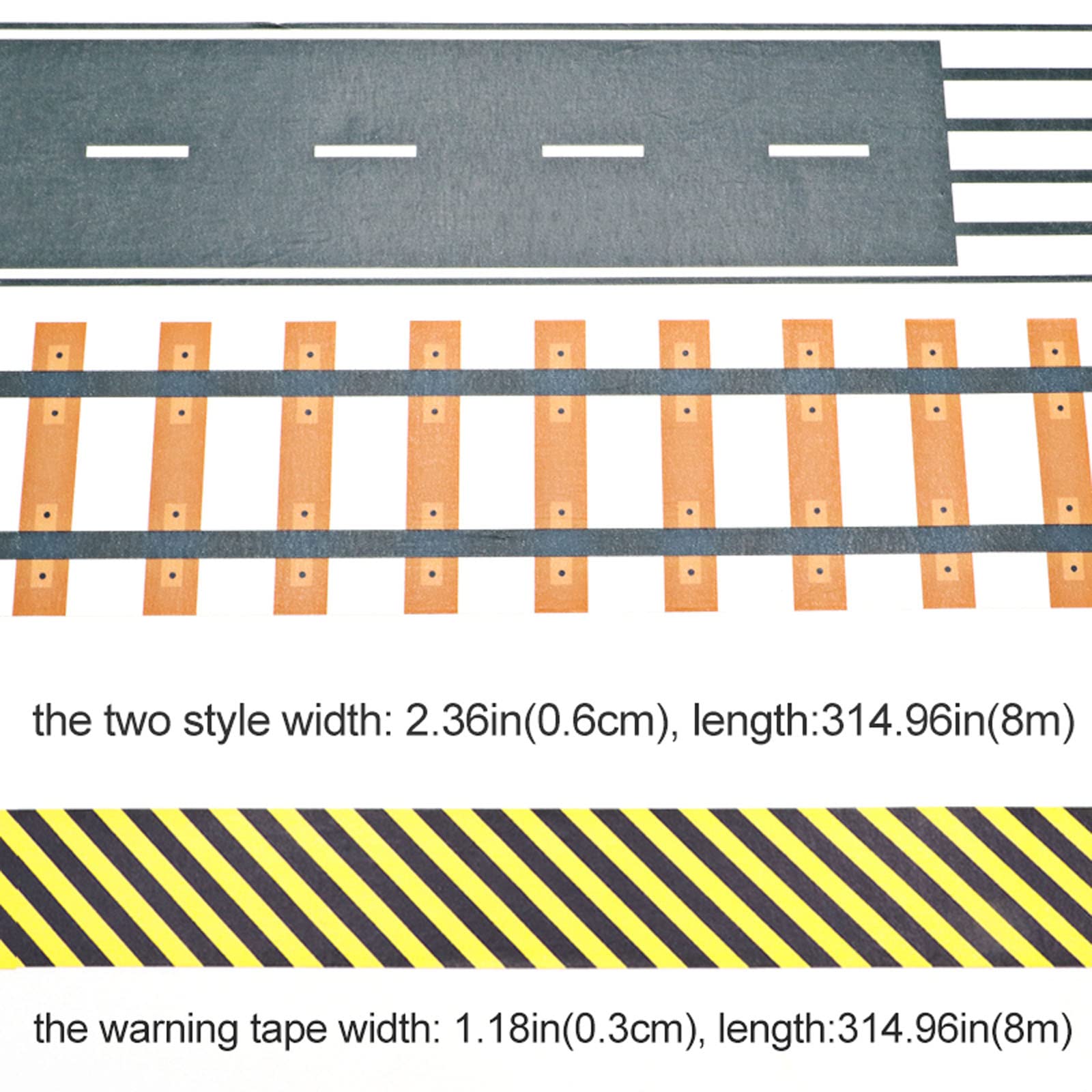 Manzawa Road Tape for Toy Car & Trains,3 Tape Rolls, Bonus 160 Traffic Sign Die Cut Stickers, 4 Road Tight Curves and 4 Trains Tight Curves, Develop Your Kids Imagination and Memory, Play and Learn