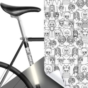 mooxibike unisex – adult's rahmenschutzaufkleber für rennrad frame protection sticker for road bikes, white, 29,5 x 15 cm