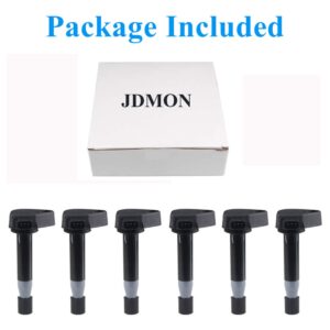 JDMON Ignition Coils Compatible with Honda Accord Odyssey Pilot Ridgeline Acura MDX TL RL CL 3.0L 3.2L 3.5L V6 1999-2009-Replaces OEM Part #30520P8EA01 30520P8FA01 30520RCAA02 Pack of 6