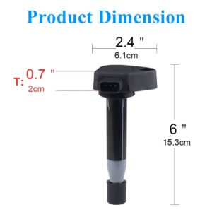 JDMON Ignition Coils Compatible with Honda Accord Odyssey Pilot Ridgeline Acura MDX TL RL CL 3.0L 3.2L 3.5L V6 1999-2009-Replaces OEM Part #30520P8EA01 30520P8FA01 30520RCAA02 Pack of 6