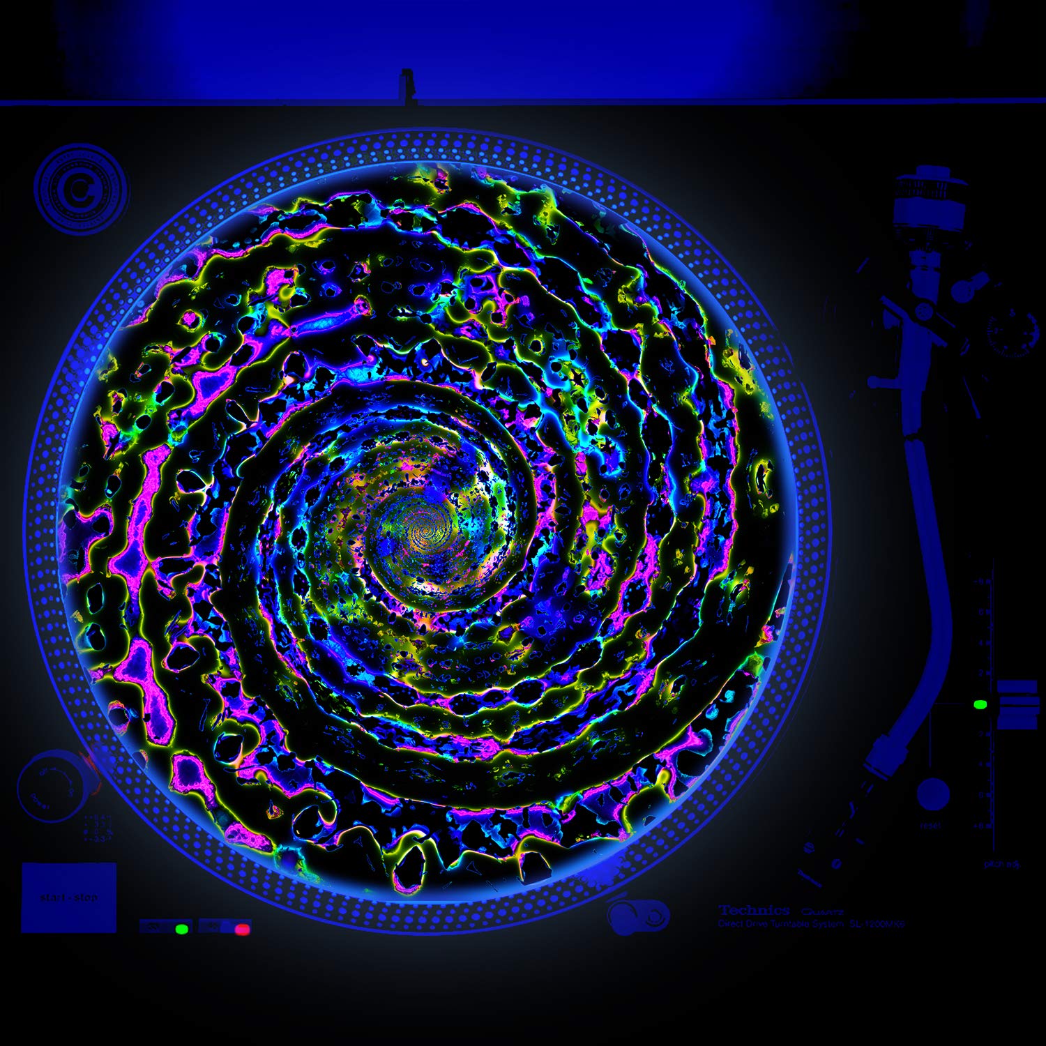 Goddess - DJ Turntable Slipmat 12 inch GLOW (glows under black light)
