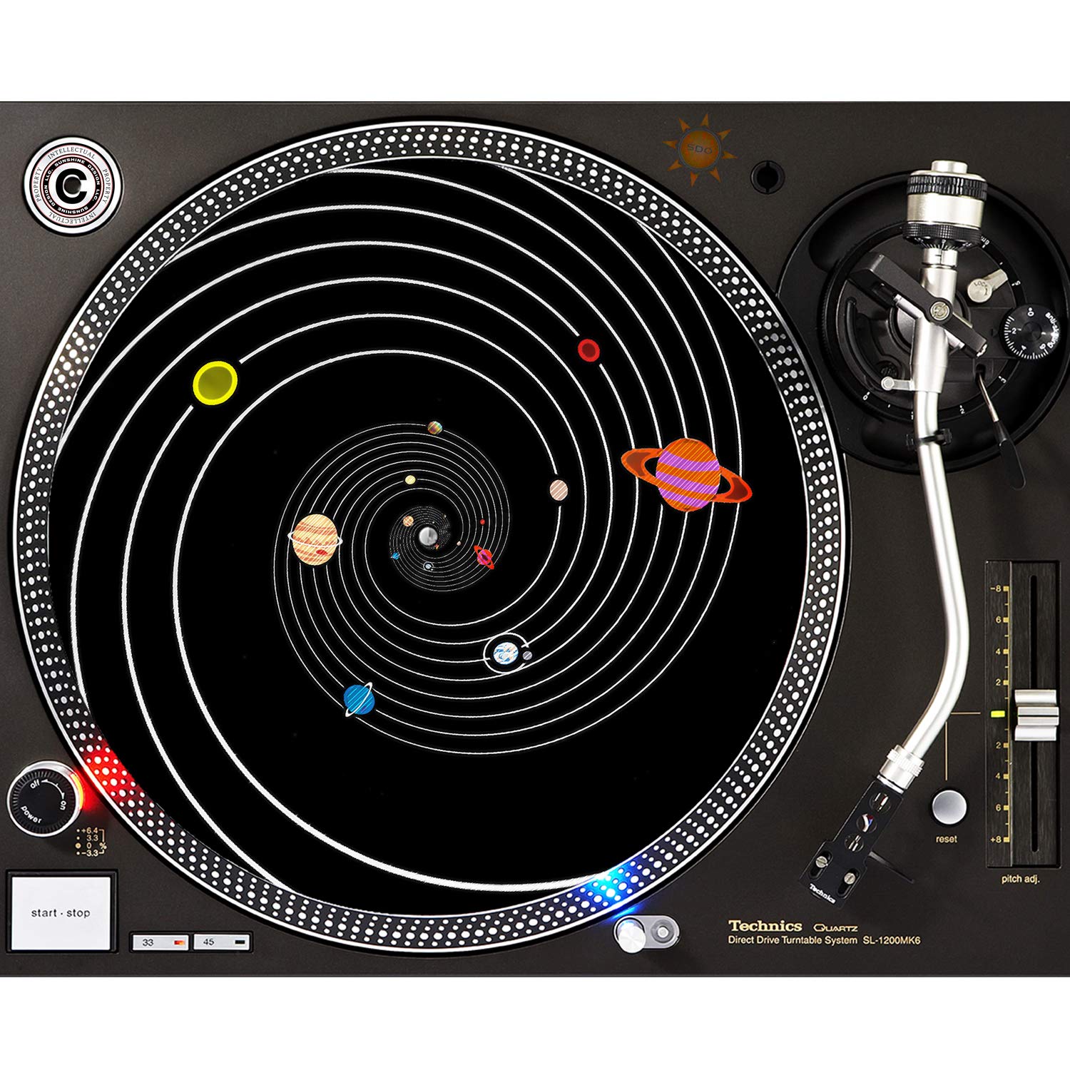 Galactic Galaxy - DJ Turntable Slipmat 12 inch GLOW (glows under black light)