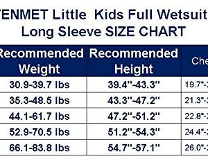 TENMET Boys Kids 2.5mm Neoprene Keep Warm Wetsuit UV Protection Swimsuits Long Sleeves Diving Suits Size 4