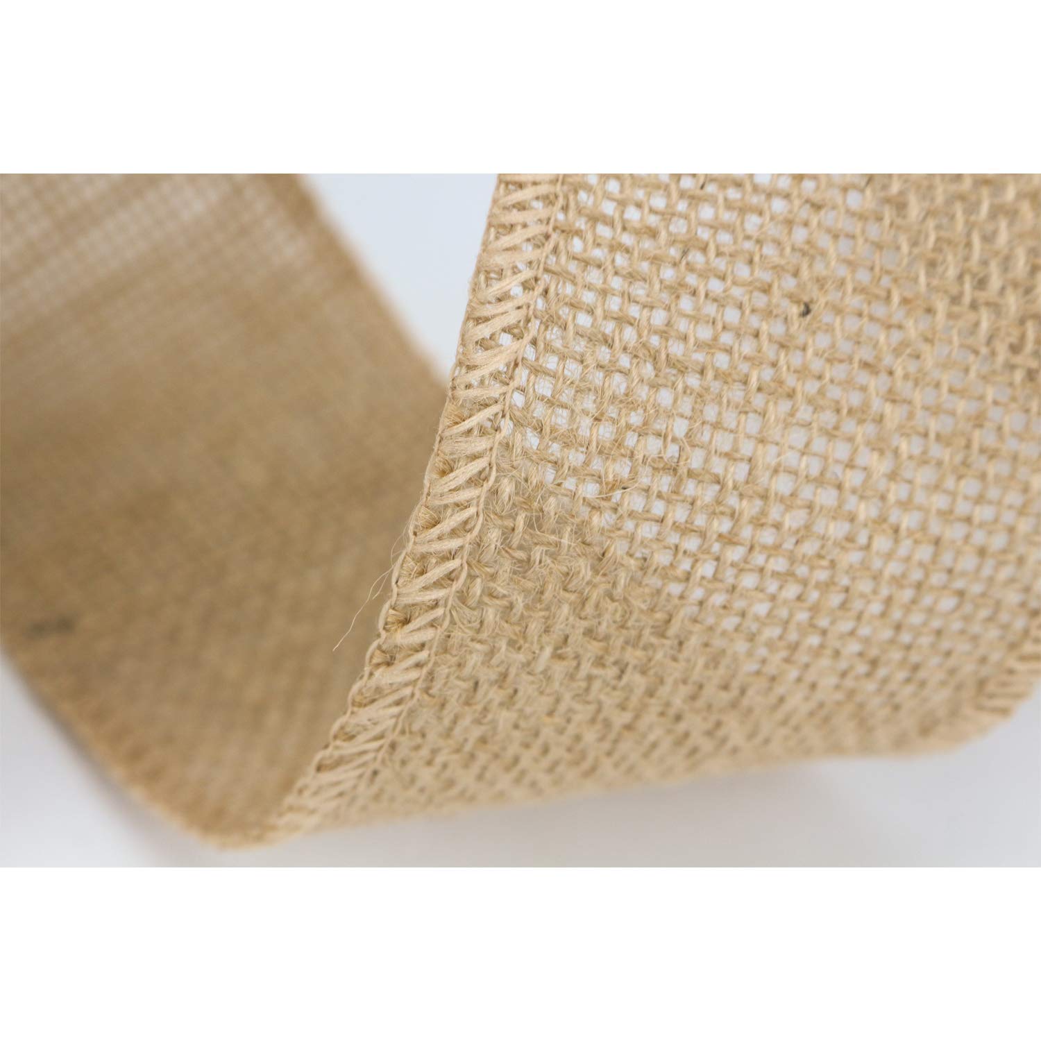 Midi Ribbon 2-1/2" Burlap Ribbon Fabric Craft Ribbon On Spool 10 Yards, Natural