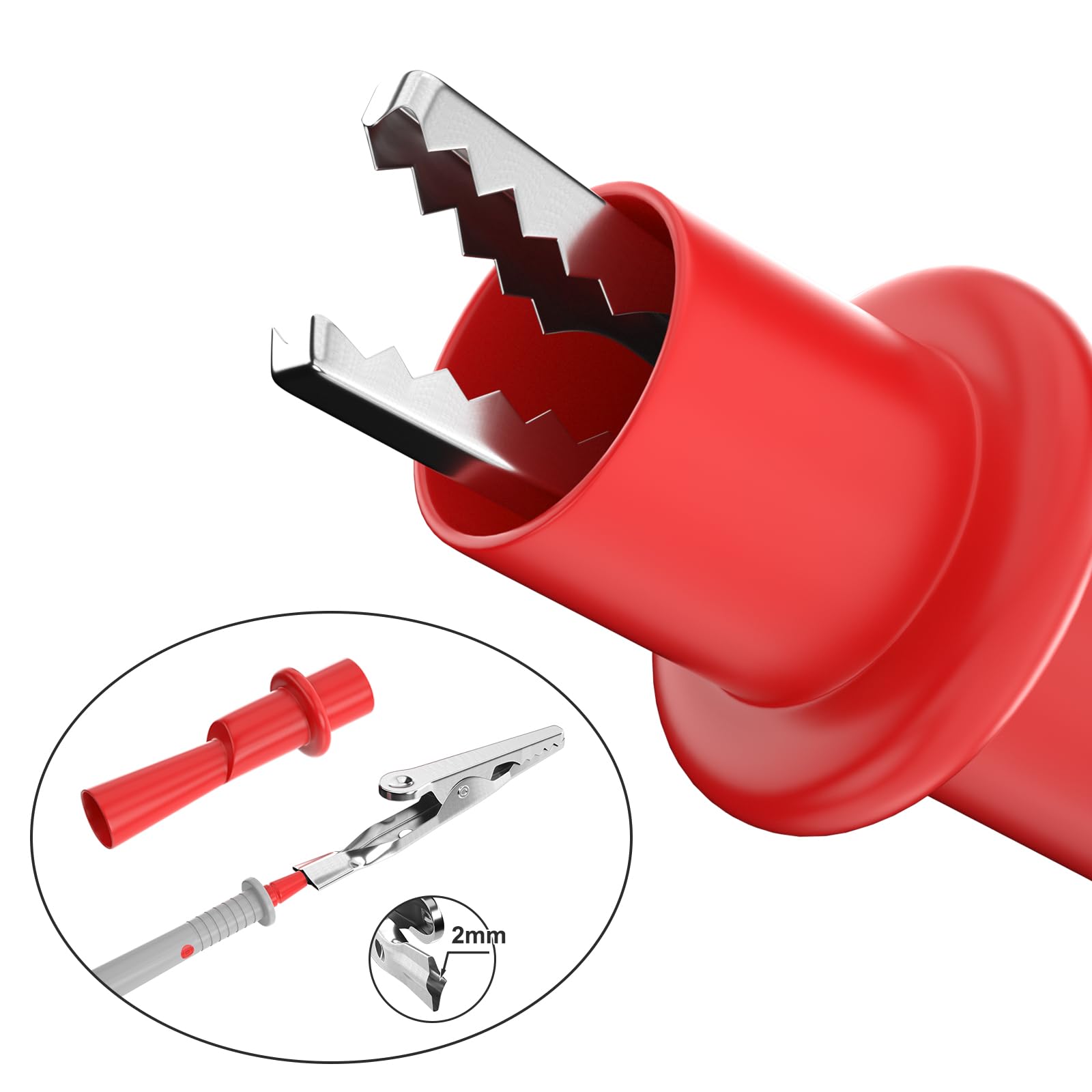 Goupchn Multimeter Test Leads Kit with Alligator Clips Banana Plug to Test Hook Clips Wire Replaceable Precision Sharp Probes Set for Multimeter Electrical Testing