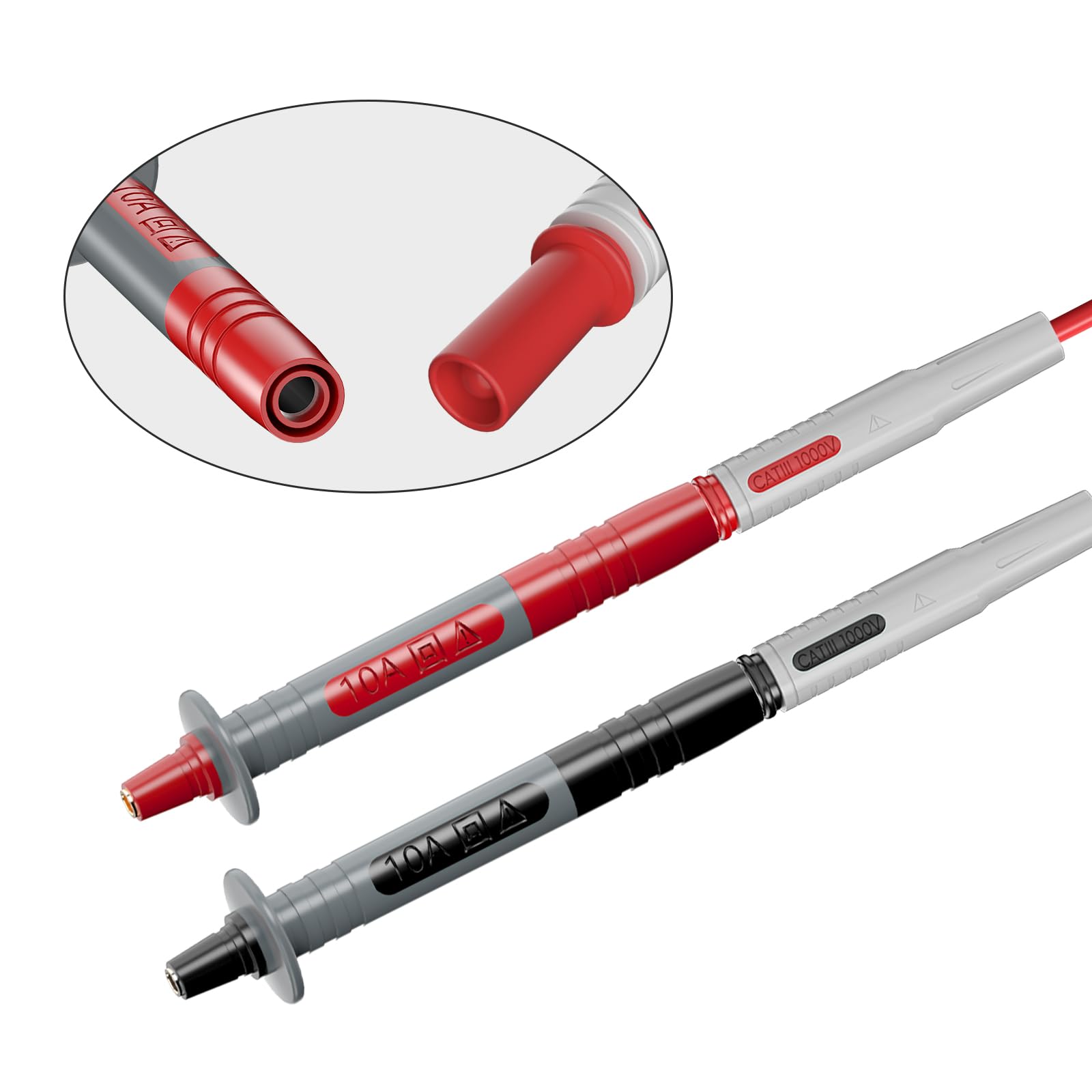 Goupchn Multimeter Test Leads Kit with Alligator Clips Banana Plug to Test Hook Clips Wire Replaceable Precision Sharp Probes Set for Multimeter Electrical Testing