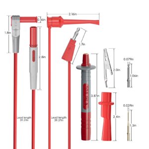 Goupchn Multimeter Test Leads Kit with Alligator Clips Banana Plug to Test Hook Clips Wire Replaceable Precision Sharp Probes Set for Multimeter Electrical Testing